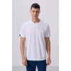 Tommy Life Beyaz Erkek Basic Kısa Kol Standart Kalıp O Yaka T-shirt 87911