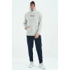 Tommy Life Erkek Kapşonlu Sweat Taş ART-88301