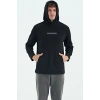 Tommy Life  Erkek Kapşonlu Sweat Siyah ART-88301