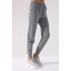 Tommy Life Gri Melanj Yüksek Bel Jogger Kadın Eşofman Alt - 94561