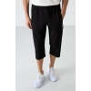 TOMMY LİFE Siyah Fermuar Cepli Standart Kalıp Klasik Paça Erkek Kapri-83090