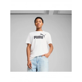 Puma ESS No. 1 Logo Tee Erkek Regular Fit Baskılı Beyaz T-Shirt 68253202