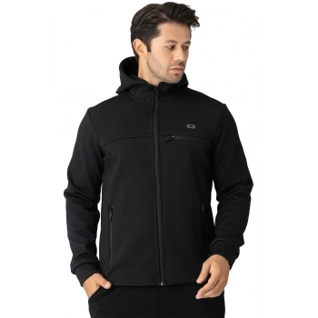 Crozwise Kapşonlu Erkek Sweat Su İticili Siyah 6054
