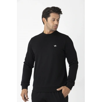 Crozwise Üç İplik Sıfır Yaka Siyah Erkek Sweat 6053