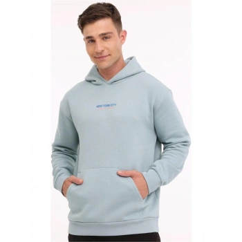 Lumberjack A10188952208010 Aqua Erkek Kapsonlu Sweatshırt