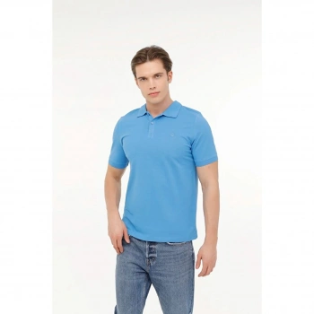 Lumberjack Basic Erkek Mavi Klasik Yaka Polo Tişört 101497465