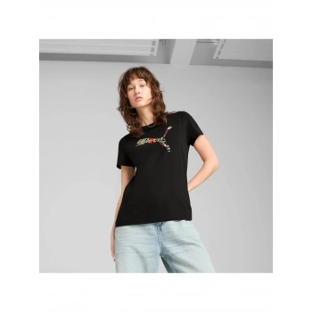 Puma Graphics Floral Cat Logo Tee Kadın Spor Tişört 68508101