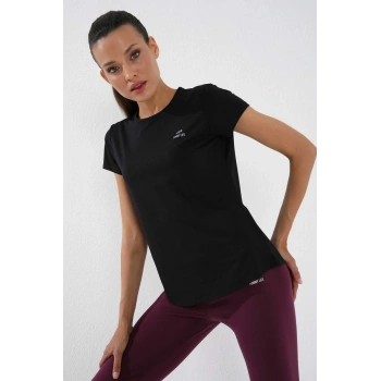 Siyah Basic Kısa Kol Standart Kalıp O Yaka Kadın T-Shirt - 97144