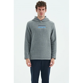 Tommy Life  Erkek Kapşonlu Sweat Antrasit ART-88301