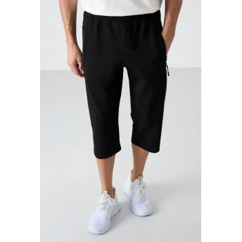 TOMMY LIFE Koyu Lacivert Fermuar Cepli Standart Kalıp Klasik Paça Erkek Kapri-83090