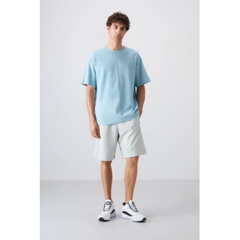 Tommy Life Taş Pamuklu Kalın Yumuşak Dokulu Comfort Fit Baskılı Erkek Şort - 81265