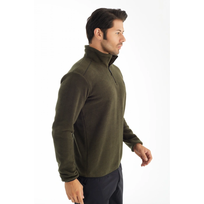 POLAR YARIM FERMUARLI SWEAT KAHVE TONU