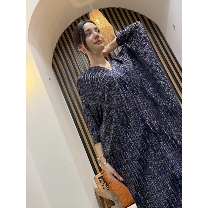 Mira Simli Pliseli Salaş Elbise