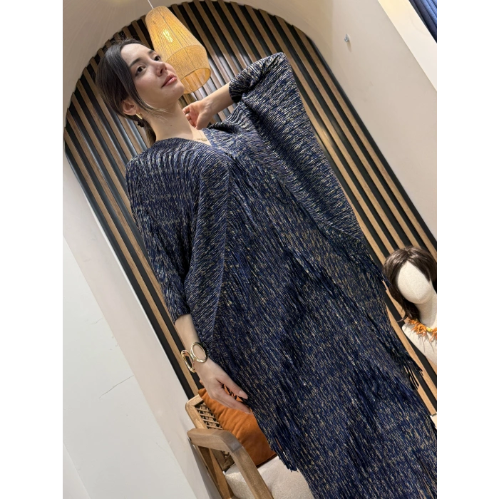 Mira Simli Pliseli Salaş Elbise