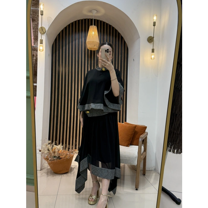 Elegance Gold Detaylı İkili Takım (Etekli)