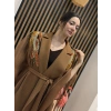 Taş İşlemeli File Abaya (Camel)