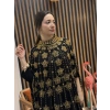 Gold İşlemeli Şifon Abaya