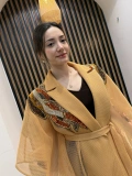 Taş İşlemeli File Abaya (Camel)