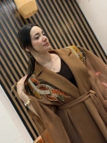 Taş İşlemeli File Abaya (Camel)