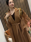 Taş İşlemeli File Abaya (Camel)