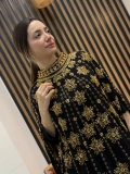 Gold İşlemeli Şifon Abaya