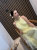 Livia Dantel Detaylı Uzun Elbise