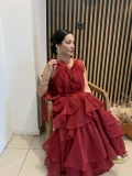 Lavin Volanlı Şifon Elbise