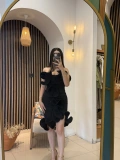 Valeria 3D Volan Detaylı Midi Elbise
