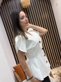Bianca Kontrast Düğmeli Etekli Takım