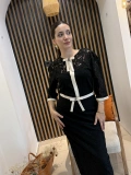 Chérie Siyah Dantel Fiyonk Detaylı Etekli Takım
