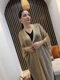 Işıltılı File Örgü Uzun Kimono