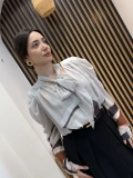 Livia Fular Yaka Desenli Şifon Gömlek