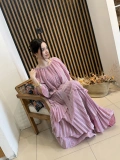 Livia Pudra Simli Piliseli Katlı Abiye Elbise