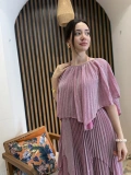 Livia Pudra Simli Piliseli Katlı Abiye Elbise