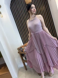 Livia Pudra Simli Piliseli Katlı Abiye Elbise