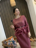 Mirella Fuşya Fırfır Detaylı Kemerli İkili Takım
