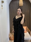 Mirella Volan Detaylı Piliseli Uzun Elbise