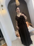 Mirella Volan Detaylı Piliseli Uzun Elbise