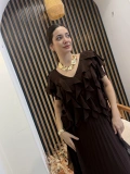 Mirella Volan Detaylı Piliseli Uzun Elbise