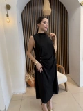 Alessa Asimetrik Pelerin Detaylı Midi Elbise