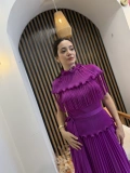 Livia Püskül Detaylı Pelerin Bluz & Pileli Etek Takım