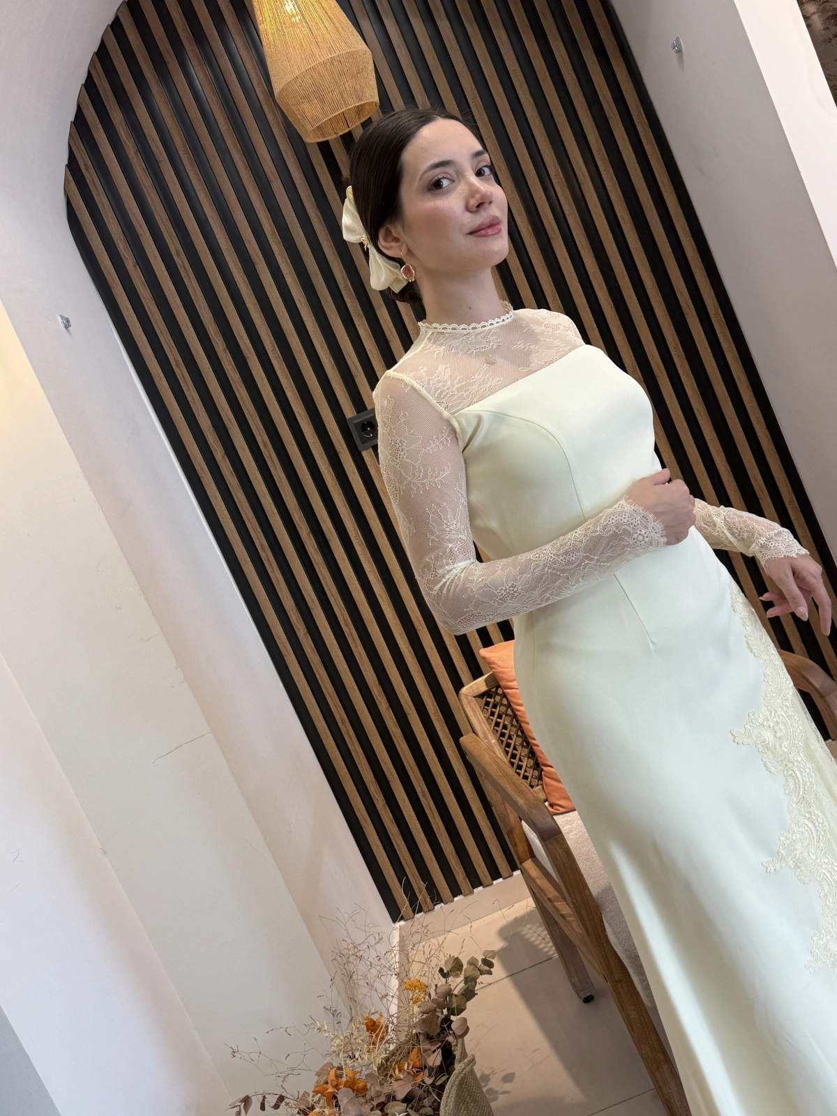 Alessa Dantel Detaylı Uzun Elbise