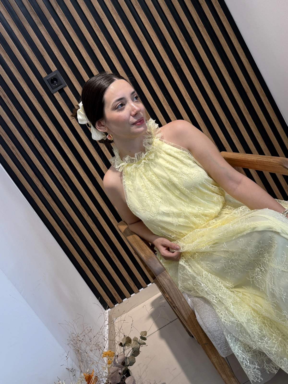 Livia Dantel Detaylı Uzun Elbise
