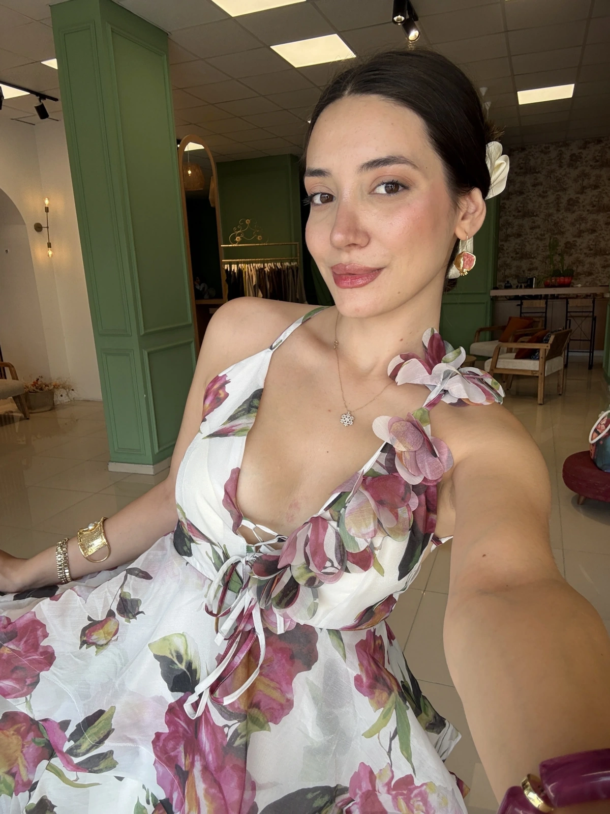 Bahar Çiçekli Mini Elbise