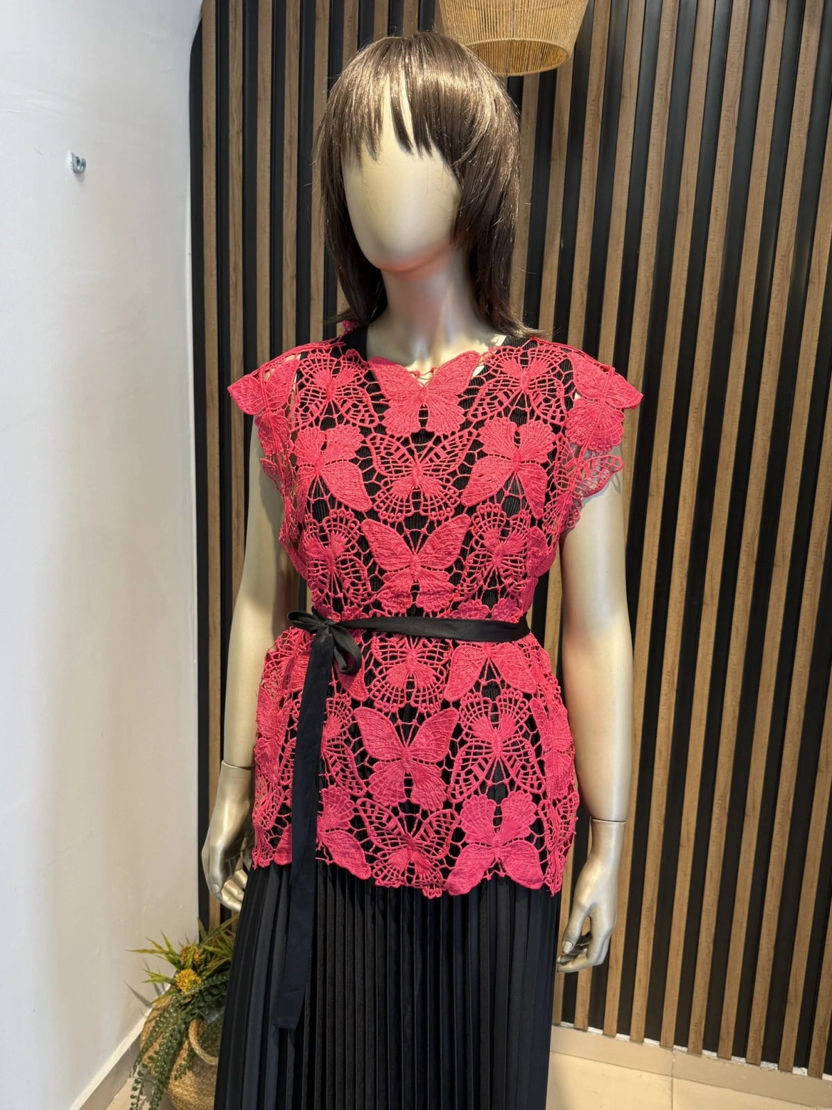 Butterfly Keçebek Dantel Detaylı Piliseli Elbise