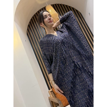 Mira Simli Pliseli Salaş Elbise