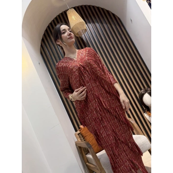 Mira Simli Pliseli Salaş Elbise