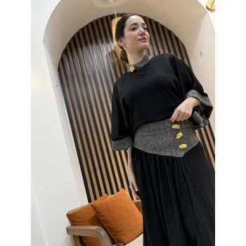 Elegance Gold Detaylı İkili Takım (Etekli)