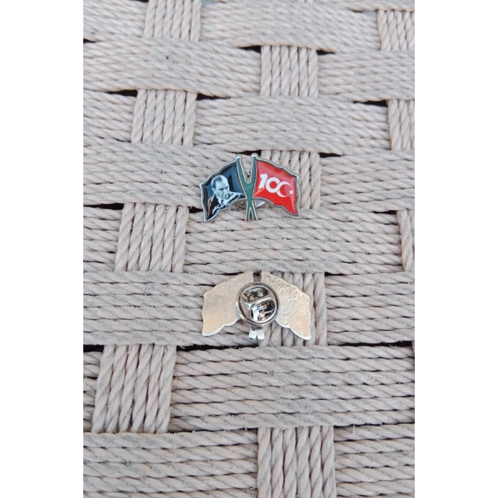 100. Yil Dalgalanan bayrak ataturk resimli ceket yaka ignesi yaka rozeti