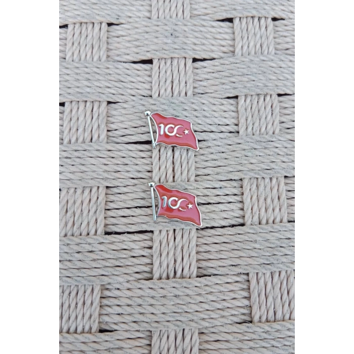 100. Yil Dalgalanan bayrak ceket yaka ignesi yaka rozet